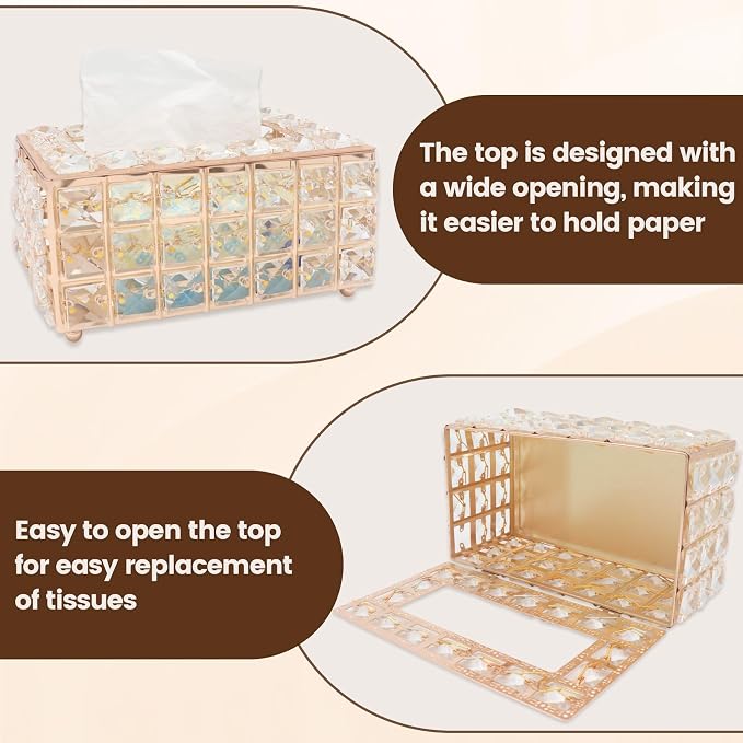 Geesatis Tissue Box Cover, Rectangle Tissue Box Holder, Rectangular Napkin - Image 6
