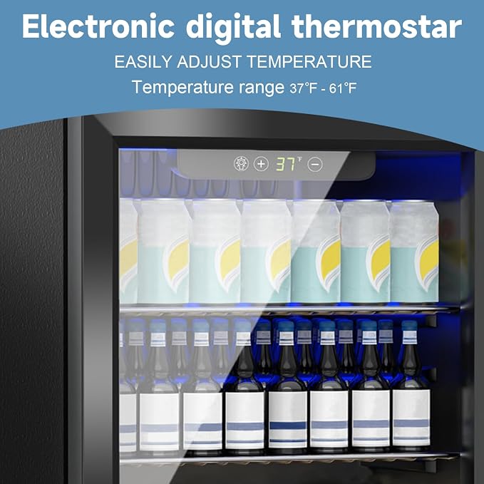 Stopasd Compact Beverage Refrigerator, 1.6 Cu.Ft/70 Can Drink Fridge, - Image 4
