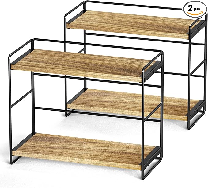SRIWATANA 2 Pack Bathroom Counter Organizer, 2 Tier Countertop Organizers by SRIWATANA