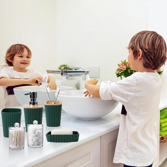 Dark Green Bathroom Accessories Set - Image 9