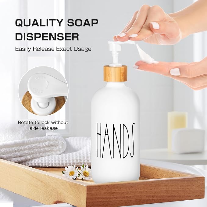 White Bathroom Accessories, Soap Dispenser and Toothbrush Holder Set, Qtip and - Image 3