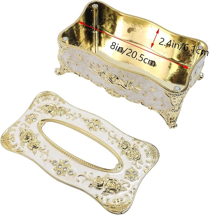 Geesatis Tissue Box Cover Tissue Box Holder Facial Tissue Paper Organizer - Image 3