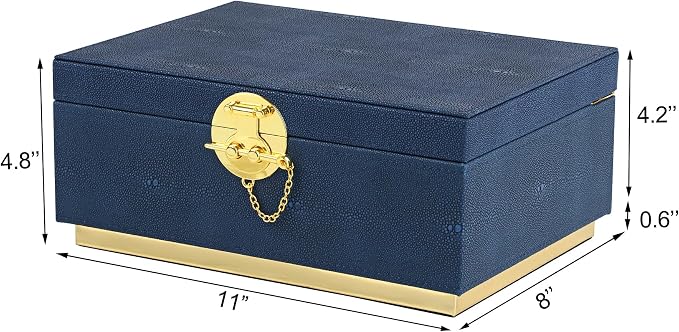 HofferRuffer Elegant Faux Leather Decorative Box, Storage Jewelry Box Organizer - Image 2