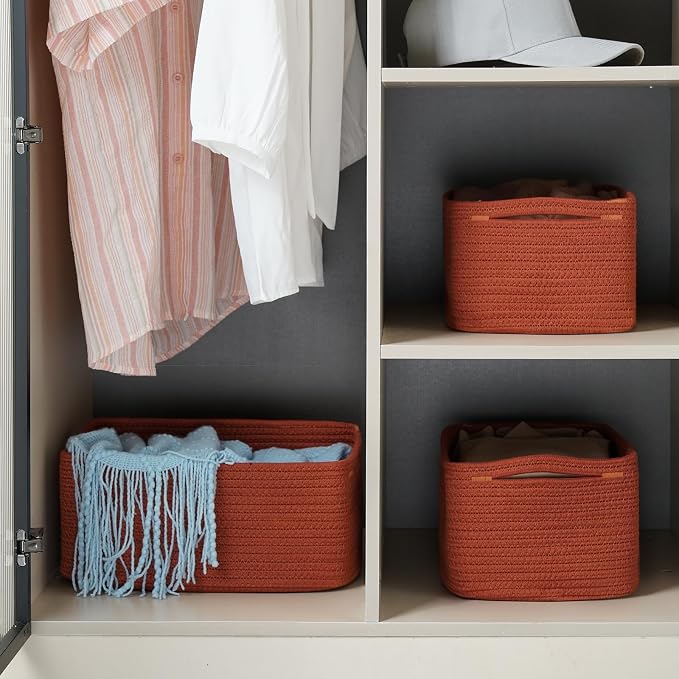3-Pack Storage Baskets for Organizing | Woven Shelf Toy Basket | Rope Baskets - Image 7