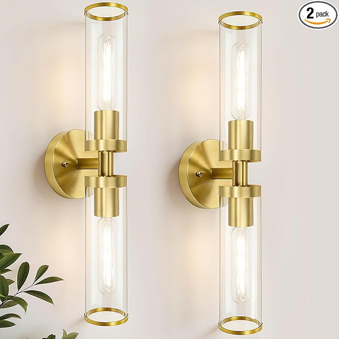 Gold Wall Sconces, Bathroom Sconces Vanity Light Fixtures by Aulaiyi