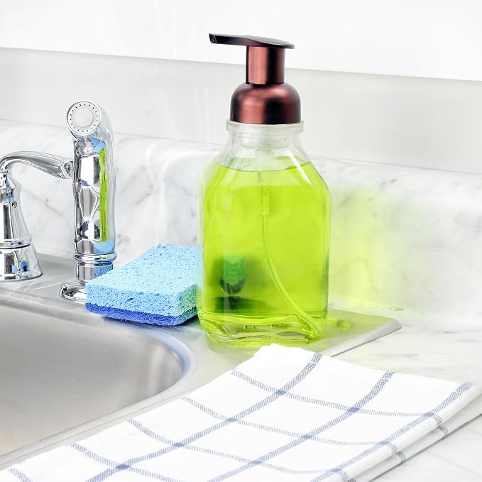 Cornucopia Brands 16-Ounce Square Glass Foaming Soap Dispensers - Image 8