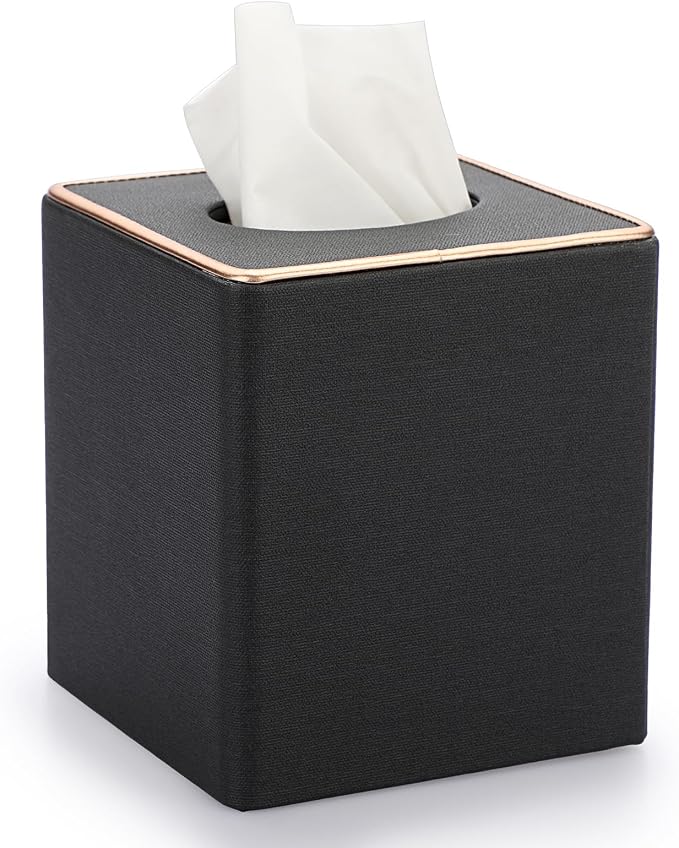 Sumnacon Tissue Box Cover Square Tissue Box Stylish Linen Tissue Box Holder by Sumnacon