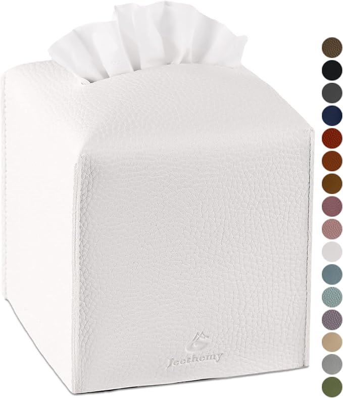 Tissue Box Cover, Jeethemy Square PU Leather Tissue Box Holder, Modern Tissue by Jeethemy