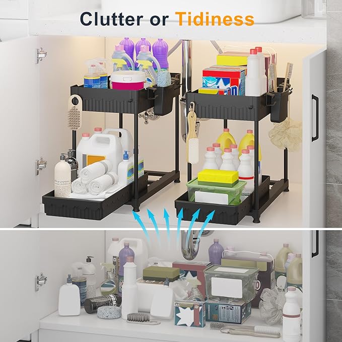 2 Pack Multi-Purpose Under Sink Organizers and Storage, 2026 Pull Out Cabinet - Image 2
