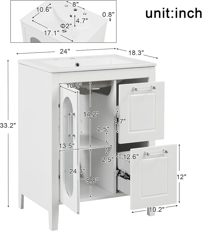 Harper & Bright Designs 24" Bathroom Vanity - Image 2