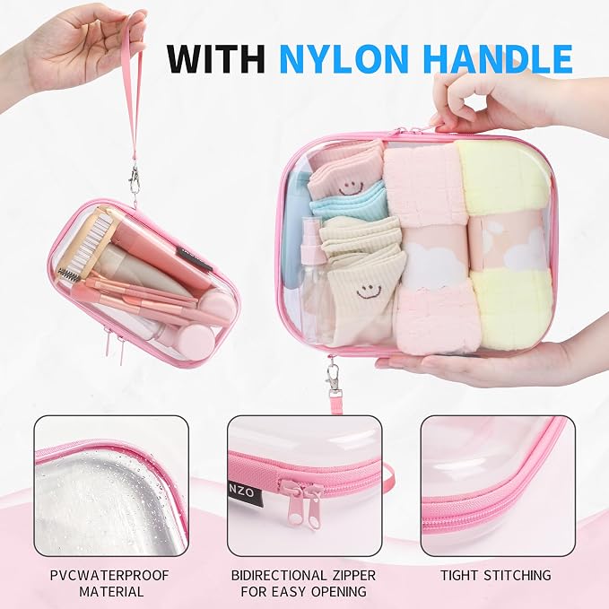 3 PCS Clear Hard Shell Zipper Case - Image 3