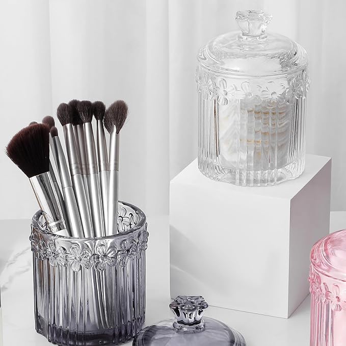 rejomiik 2 Pack Qtip Holder Glass Apothecary Jars - Image 6