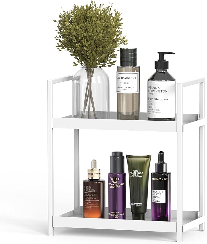 Bathroom Organizer Countertop, 2 Tier Counter Storage Shelf by Oasiteege