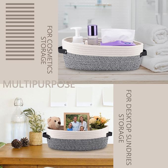 Small Cotton Rope Woven Basket Toilet Paper Baskets - Image 5