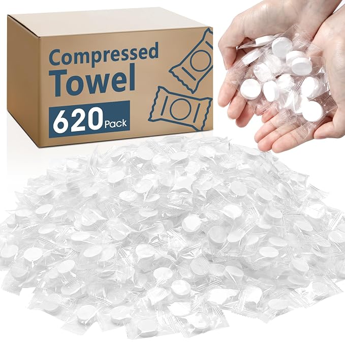 620 Pcs Compressed Towel, Mini Compressed Towel Tablets, Disposable Compressed by Unknown