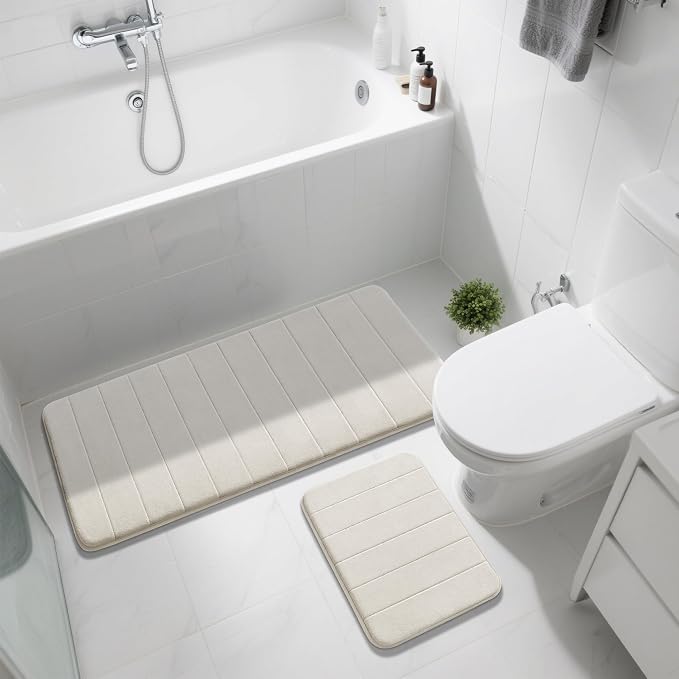 Yimobra Large Bath Mat Set 2 Piece- Super Soft Absorbent Quick Dry Memory Foam - Image 7