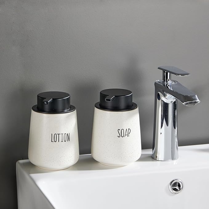 12Oz Beige Foaming Soap Dispenser Set - Image 7