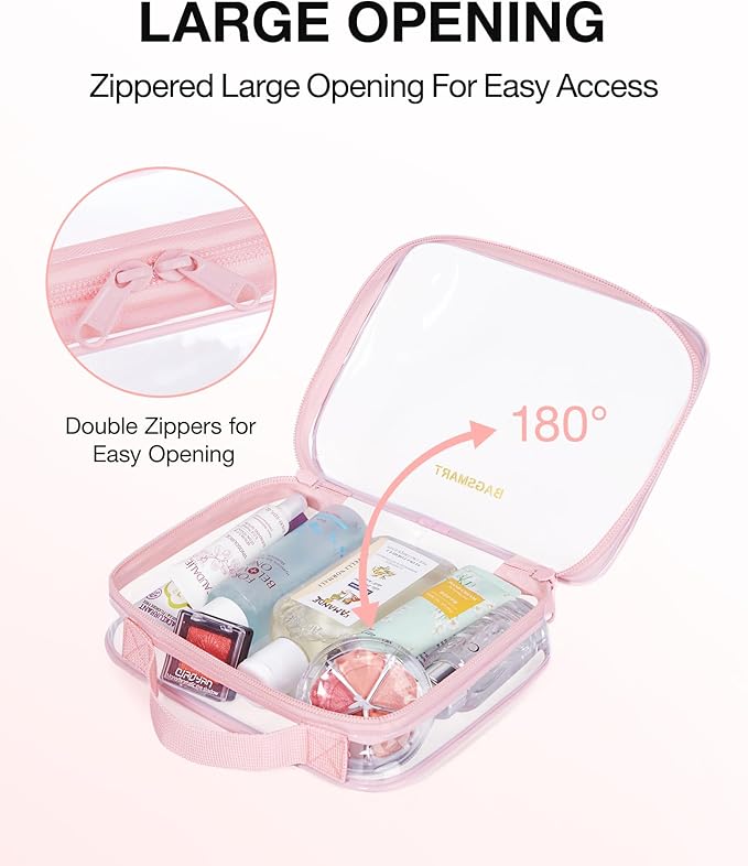 BAGSMART Clear Toiletry Bag, TSA Approved Travel Toiletry Bag Carry On Travel - Image 3
