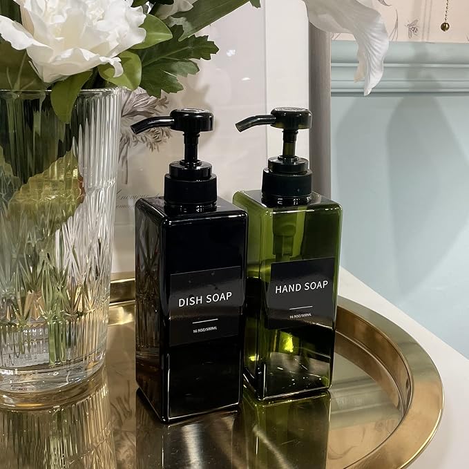 Soap Dispenser with Waterproof Labels, Thickened Plastic Hand Soap Dispenser - Image 5