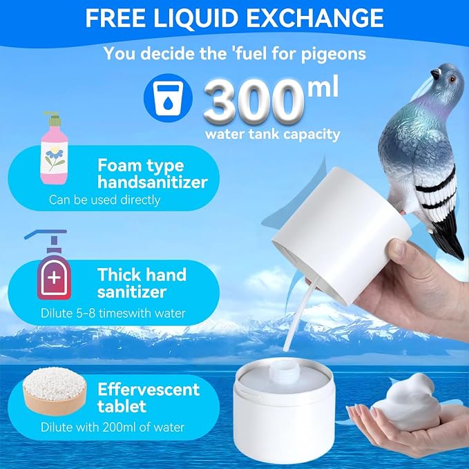 Peace Bird Foam Soap Dispenser-Pigeon And Bald Eagle Shaped Foam Hand Washer - Image 2