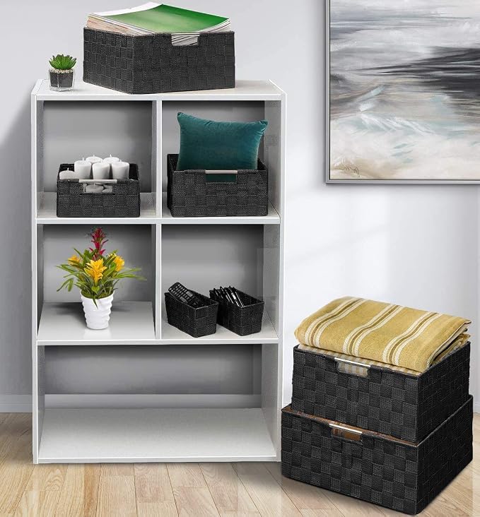 Sorbus Storage Baskets for Organizing, Mesh Hand-Woven Design, Linen Closet - Image 2
