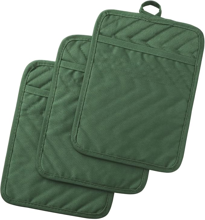 Anyi Pot Holders and Oven Mitts 7" X 9" Heat Resistant Cotton Pocket Pot Holder by Unknown