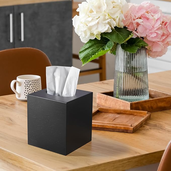 ALELION Wooden Tissue Box Cover Square - Image 4
