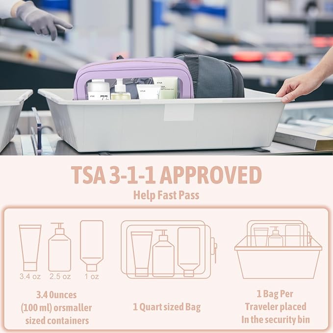 5PCS Diaper Bag Organizer Pouch Set, TSA Approved Toiletry Bag，Clear Waterproof - Image 7
