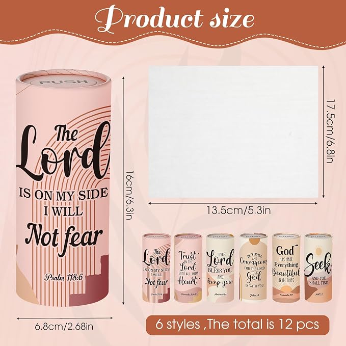Outus 12 Pack Christian Car Tissues Cylinder Holder - Image 3