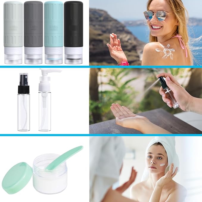 GLAMFIELDS Travel Bottles for Toiletries, TSA Approved 3.3oz Size LeakProof - Image 5