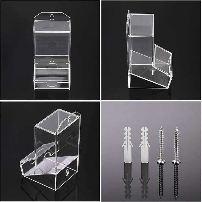 Hipiwe Clear Qtip Dispenser Wall Mount Acrylic Q Tip Holder Bathroom Cotton - Image 7