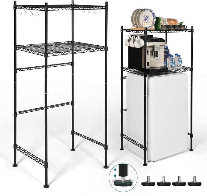 KELIXU Mini Fridge Shelf 2-Tier Metal Mini Fridge Stand by KELIXU