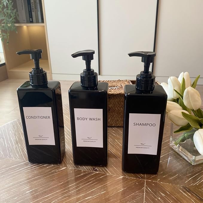 Shampoo and Conditioner Dispenser Set, 500ml Soap Dispenser 16.9oz Shower - Image 7