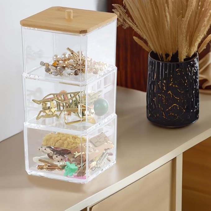 Clear Bathroom Dresser Organizer 3 Compartment - Image 5