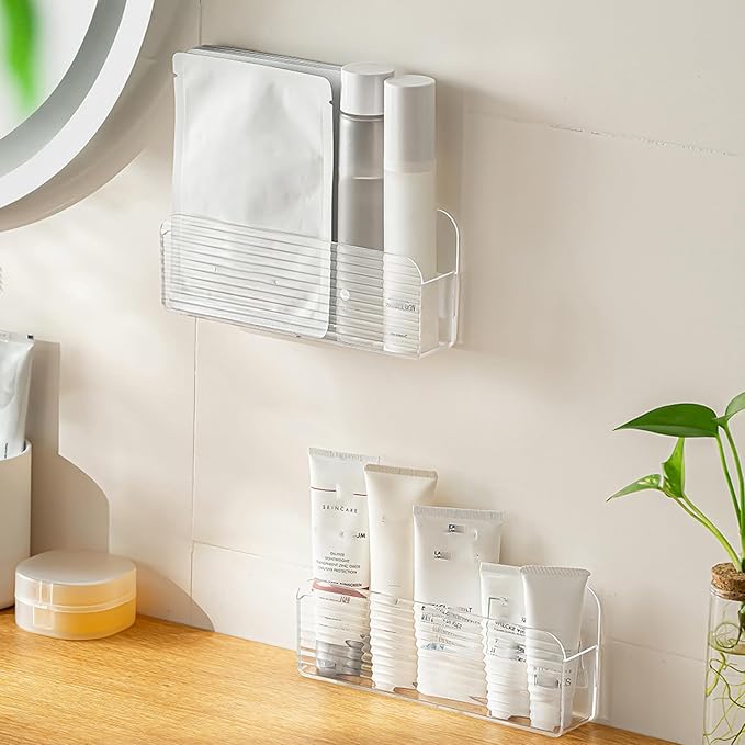 MORNITE Bathroom Medicine Cabinet Organizer Set, Small Narrow Compact Shelves - Image 5