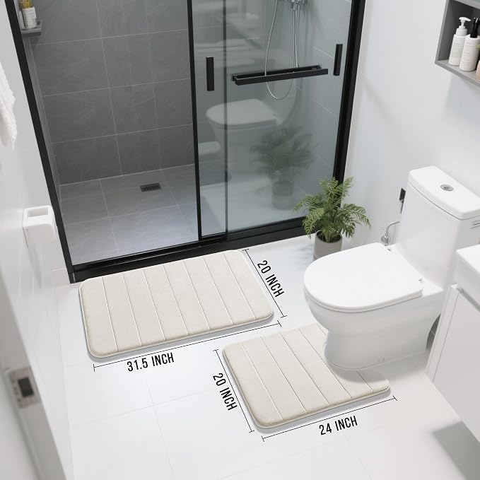 Yimobra Memory Foam Bath Mat Set 2 Piece - Image 2