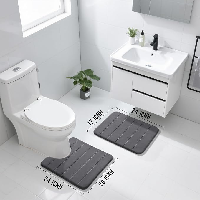 Yimobra U-Shaped Toilet Bath Mat Set 2 Piece - Image 2