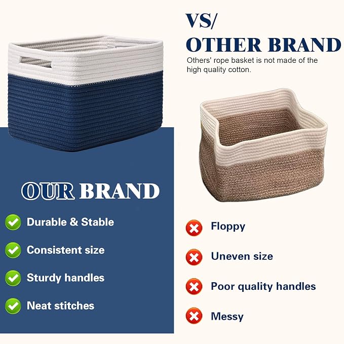 Storage Baskets for Organizing, 4 Pack Baskets for Shelves, Decorative Storage - Image 4
