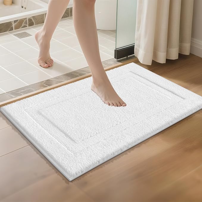 SHACOS White Bathroom Rugs Sets of 2 Pieces 32x20 inch, Super Soft Fluffy Bath - Image 7