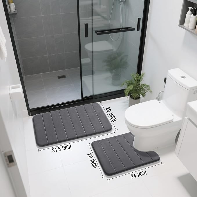 Yimobra Memory Foam Bath Mat Set 2 Piece - Image 2