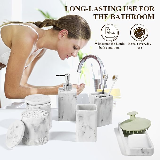 Bathroom Accessories Set, 6 Piece Bathroom Set - Image 4
