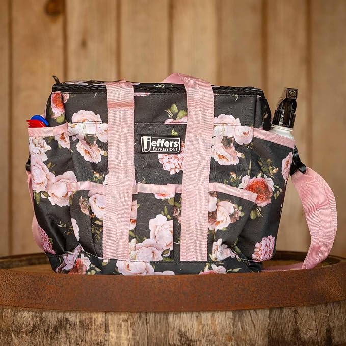Jeffers Expression Deluxe Grooming Bag, Rose Garden – Zippered Top Organizer - Image 2