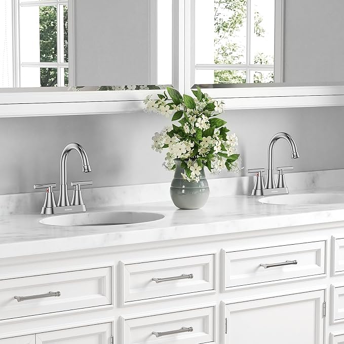 Bathroom Faucets for Sink 3 Hole, Hurran 4 inch Chrome Bathroom Sink Faucet - Image 7