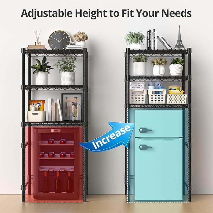 3-Tier Mini Fridge Stand, Adjustable Heavy Duty Storage Shelves, Maximizes - Image 4