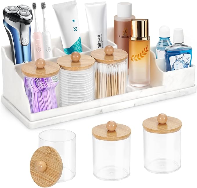Bathroom Counter Organizer, Toothbrush and Toothpaste Holder by MSBRCH