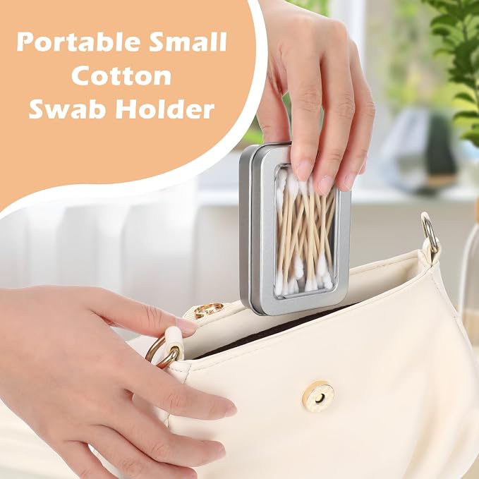 4Pcs Travel Cotton Swab Holder, Portable Floss Pick Holder, Metal Cotton Ball - Image 4