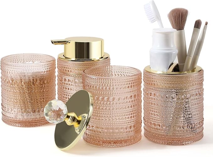 DASITON Bathroom Accessories Set, Toothbrush Holder, Bathroom Tumbler, Cotton by DASITON