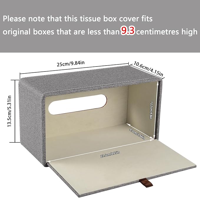 Tissue Box Cover Rectangle Tissue Box Holder PU Leather Facial Organizer - Image 3