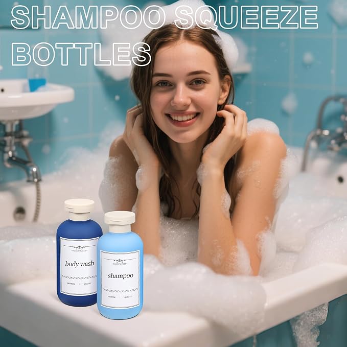 ASEVAT 6.7oz Sealed Plastic Travel Shampoo Bottles, Travel Shampoo and - Image 2