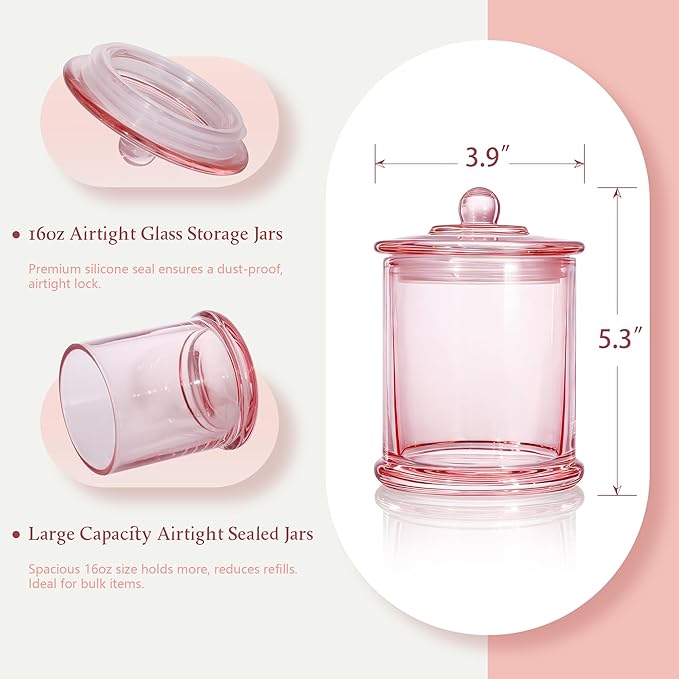 Qtip Holder & Cotton Pad Dispenser, Bathroom Organizer and Storage Canisters - Image 4
